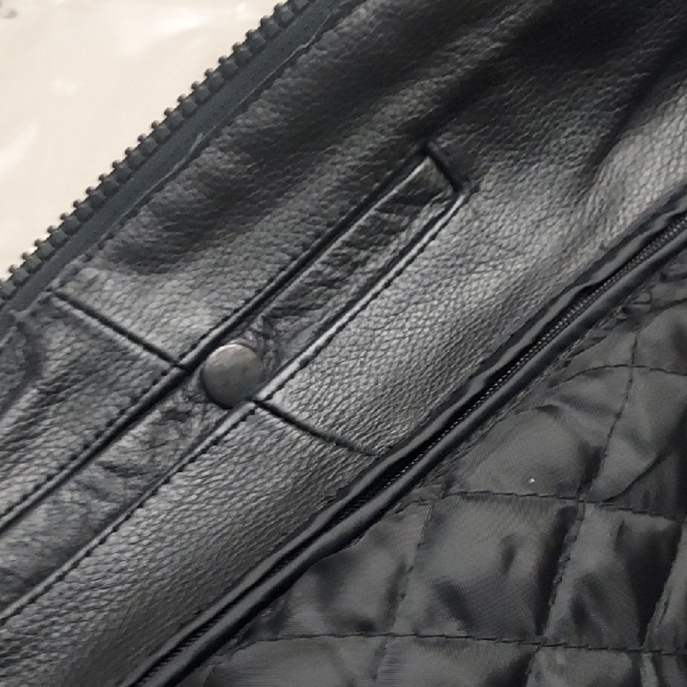 Black Leather Jacket Womens Size 4XL - Picture 10 of 15
